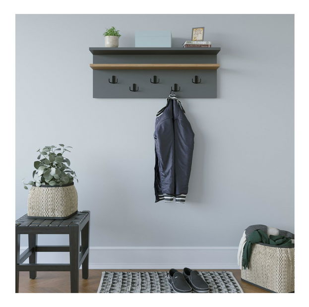 Věšák Pululo (antracit + dub)
