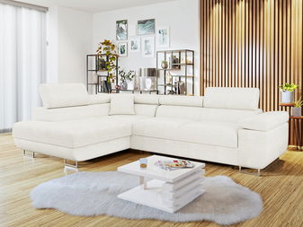 Rohová sedací souprava Terazuro (bílá)