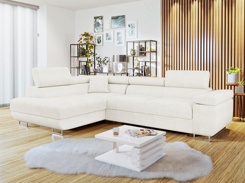 Rohová sedací souprava Terazuro (bílá)