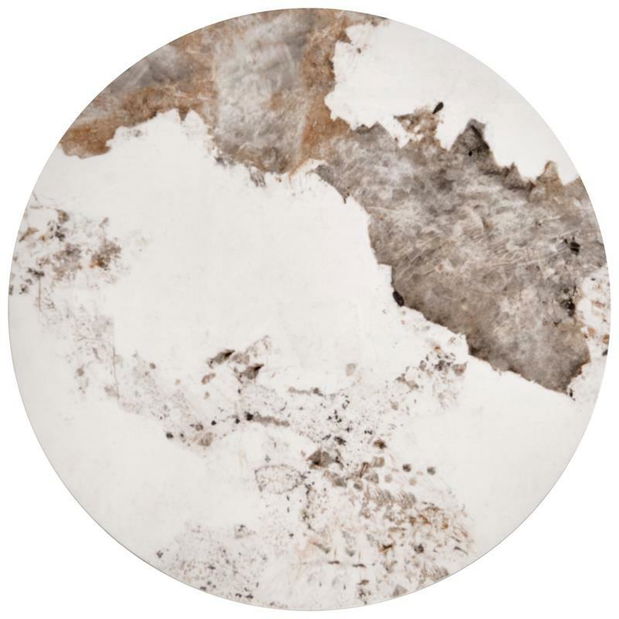 Set 2 ks. konferenčních stolků Inesz (béžový mramor + bílá)