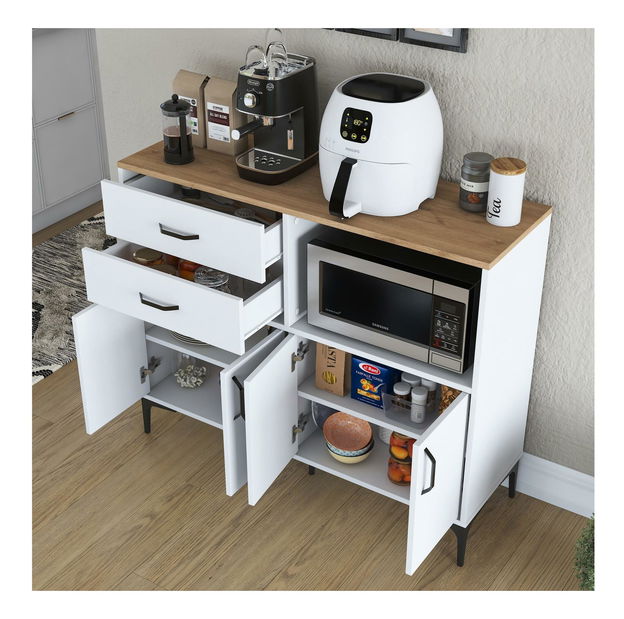 Komoda Jenaretta 166 (bílá + ořech)