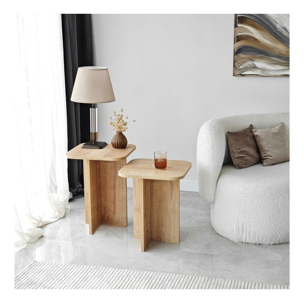 Set 2ks. příručních stolků Diveta (dub)