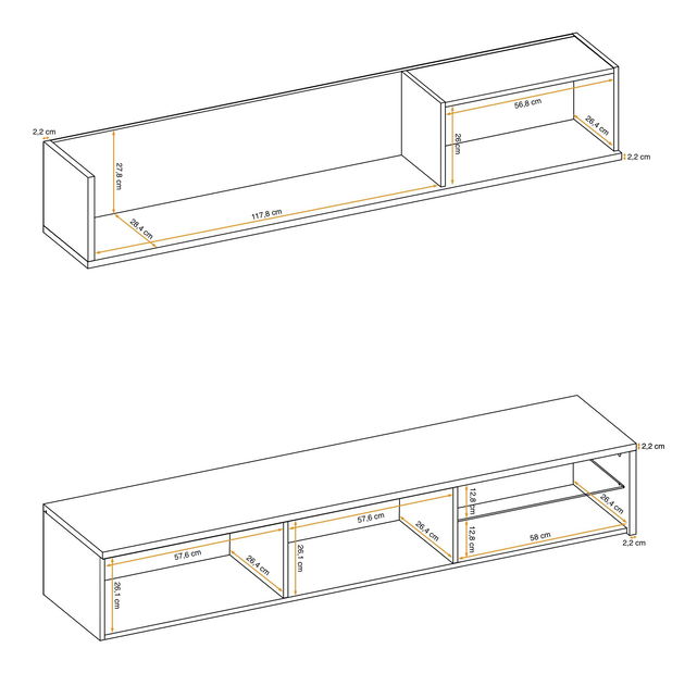 Obývací stěna Dalton ANFS DL (antracit + dub flagstaff)