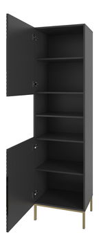 Obývací stěna Madrealla II (bílá + lesk bílý + zlatá)