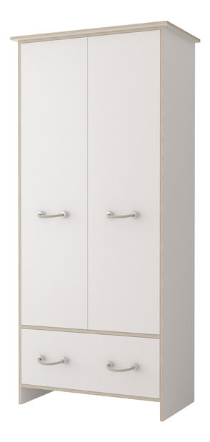 Šatní skříň Klaudia 06 (bílá + dub sonoma)
