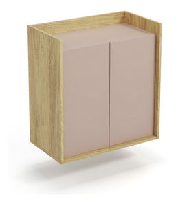 Skříňka Mozelle 2D (hikor + růžová)
