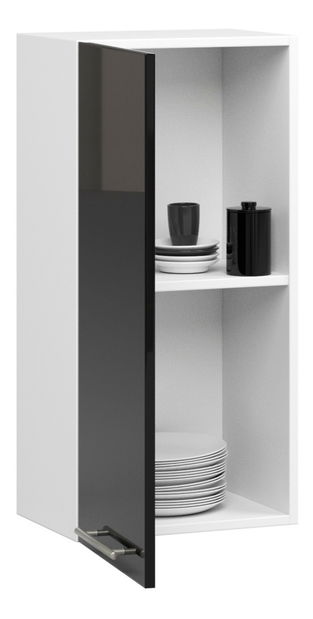 Horní kuchyňská skříňka Ozara W40 H720 (bílá + černý lesk)
