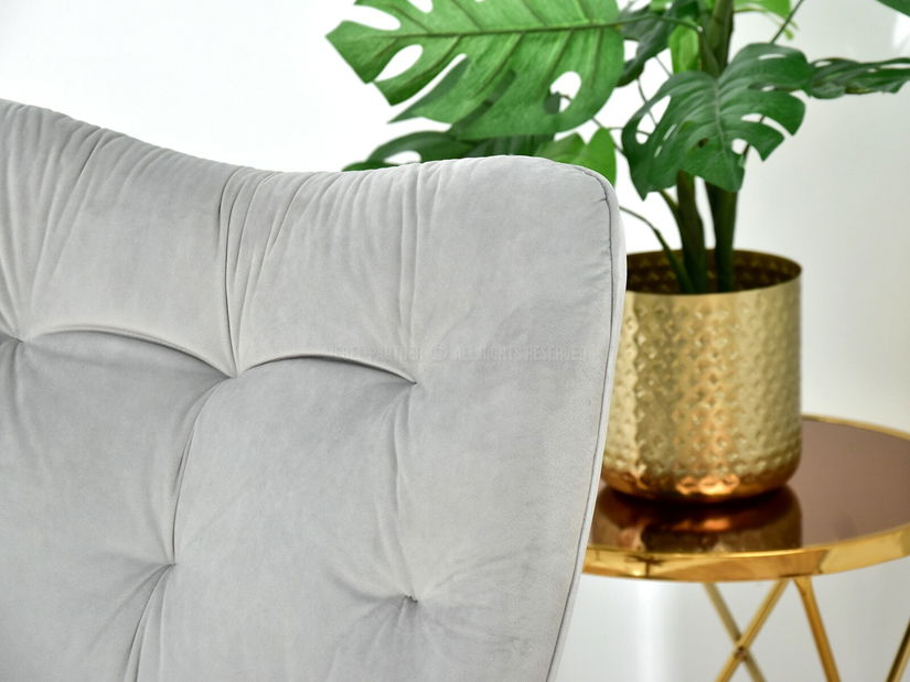 Křeslo Meryl (šedá + zlato)