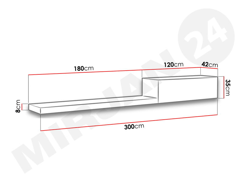 TV stolek Mirjan Rosalie (černá + černý lesk)