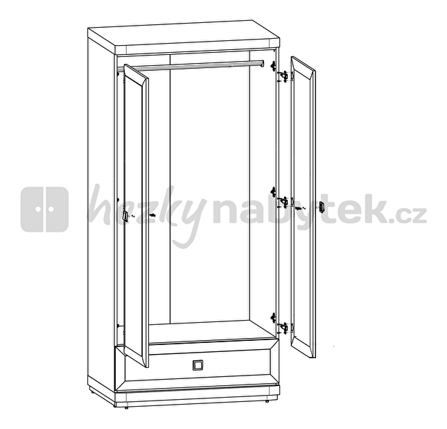 Šatní skříň BRW Oregon SZF2D1S (Dub Canterbury)