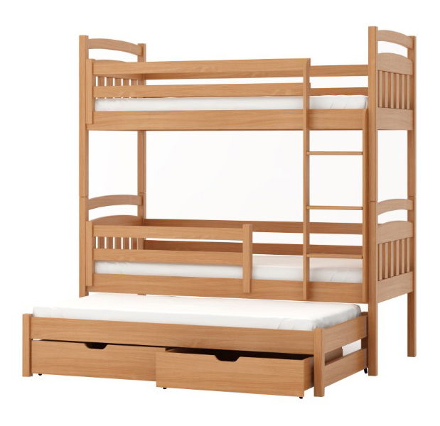 Dětská patrová postel 90 cm Anie (buk)