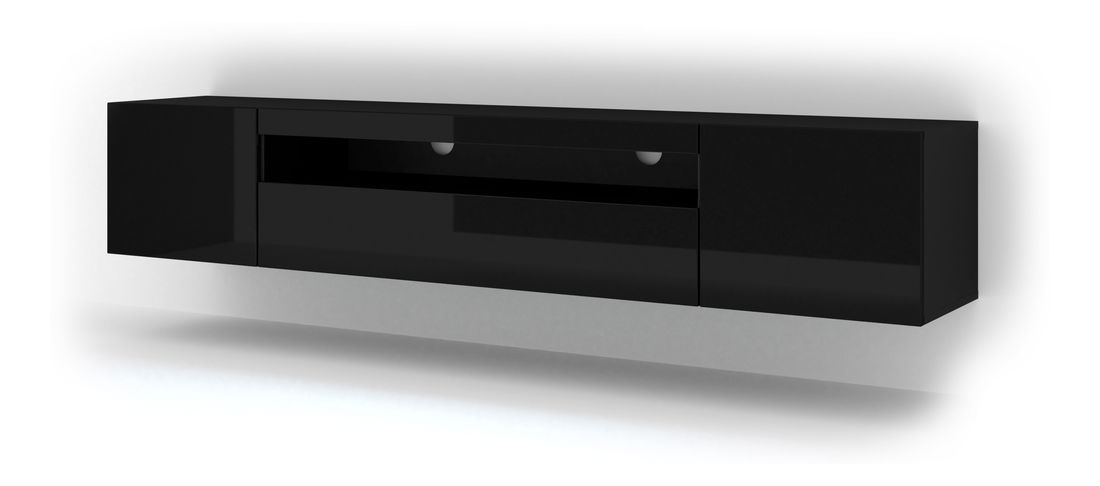 TV stolek/skříňka Aurora 200 (černý lesk) (LED)