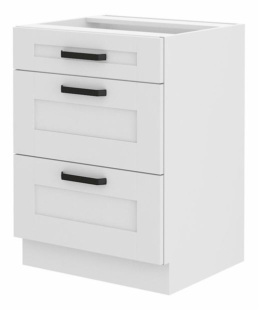 Dolní kuchyňská skříňka Lucid 60 D 3S BB (bílá + bílá)