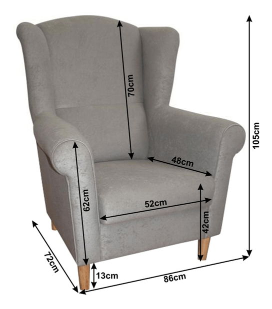 Křeslo ušák Charlie (šedá)