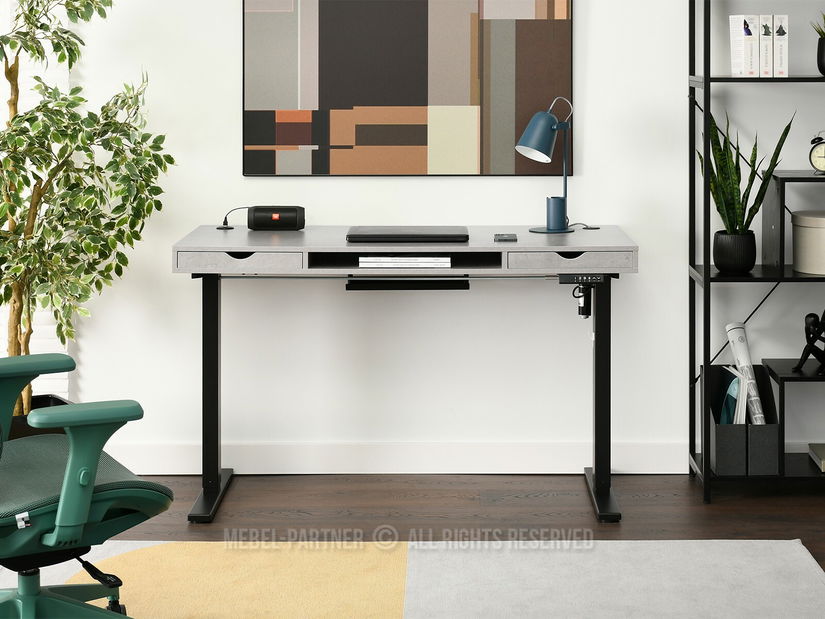 PC stolek Osto 140 (beton + bílá)