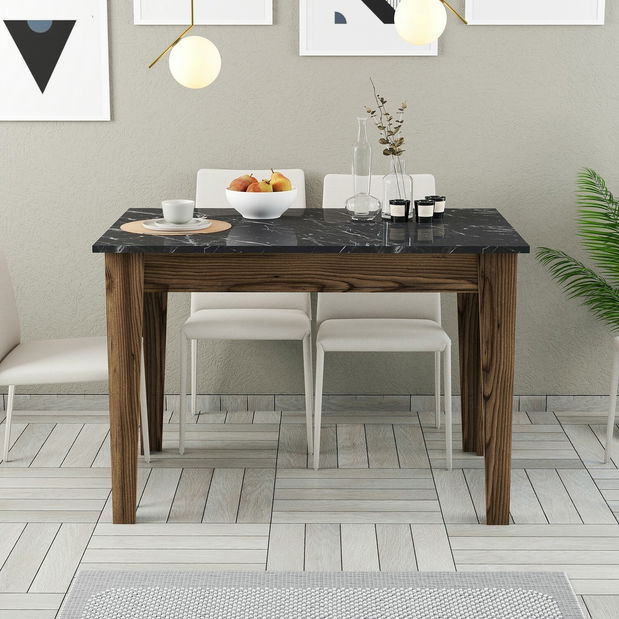 Jídelní stůl (pro 4 osoby) Kim (Ořech + Černá)