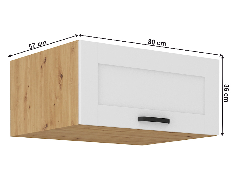 Horní skříňka Lesana 2 (bílá + dub artisan) 80 NAGU-36 1F 
