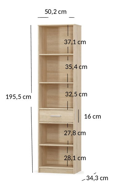 Regál Terrell (dub sonoma)