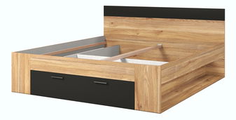 Manželská postel 180 cm Benson MW92 (dub mauvella + černá)
