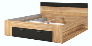 Manželská postel 180 cm Benson MW92 (dub mauvella + černá)