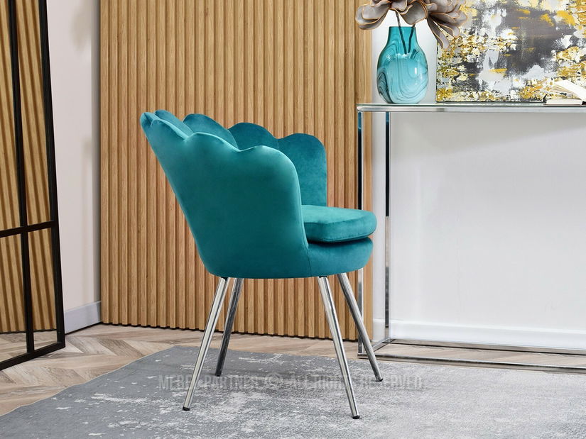 Křeslo Lasair (tyrkysová + zlatá)