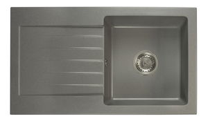 Kuchyňský dřez Lemmion (šedá) (se 2 otvory pro baterii) (L)
