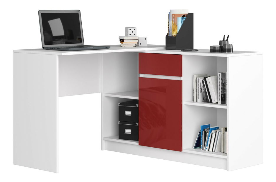 Komoda Briar (bílá + červený lesk)