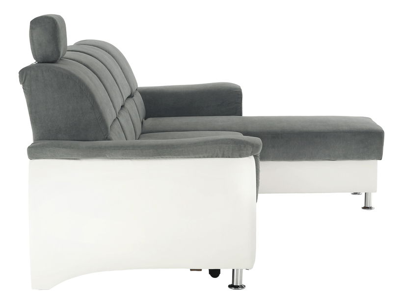 Rohová sedací souprava Stan malá (bílá + šedá) (P)