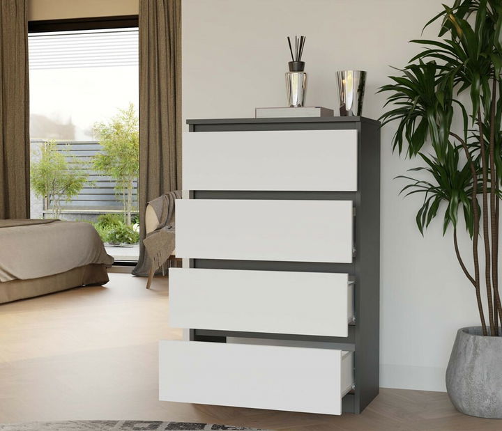 Komoda Musecalo 2 (antracit + bílá)