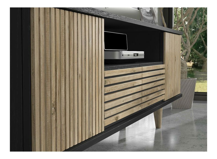 TV stolek/skříňka Franc 59 (černé dřevo + borovice atlantická)