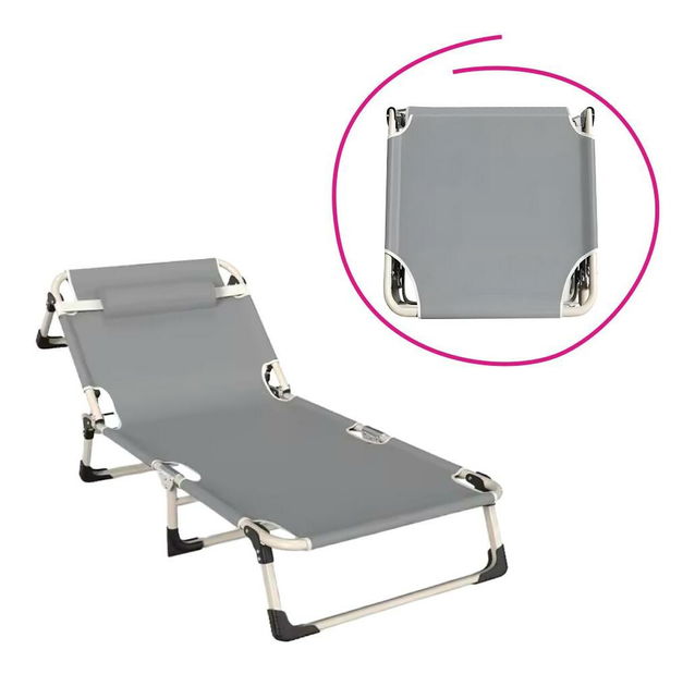 Zahradní lehátko Bowie (šedá + béžová) *bazar