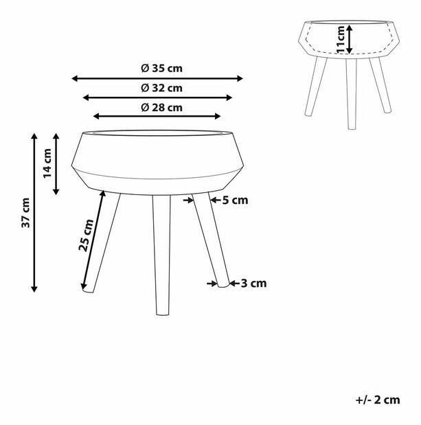 Stojanový květináč Mouza (šedá)