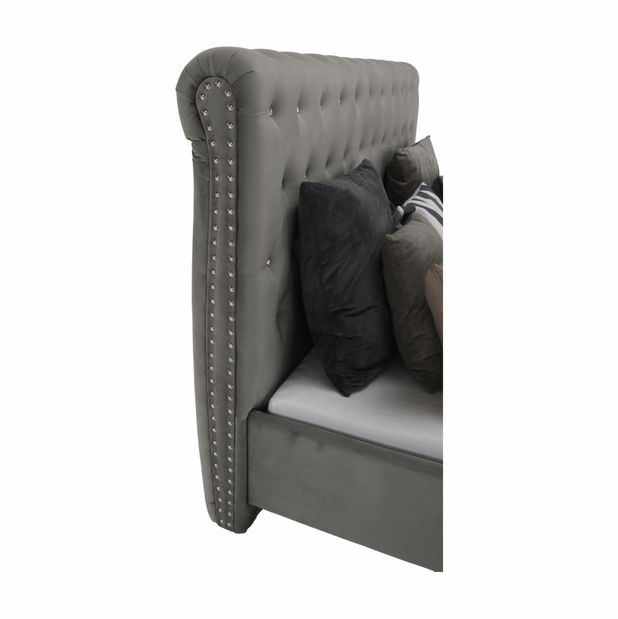 Manželská postel 160 cm Angi (šedá) (s roštem)