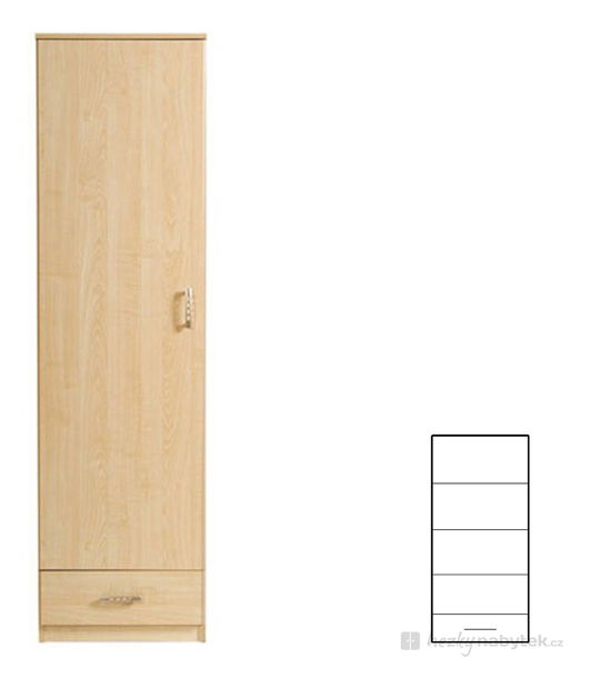 Policová skříň BRW TIP TOP TREG 1D1S (Javor)