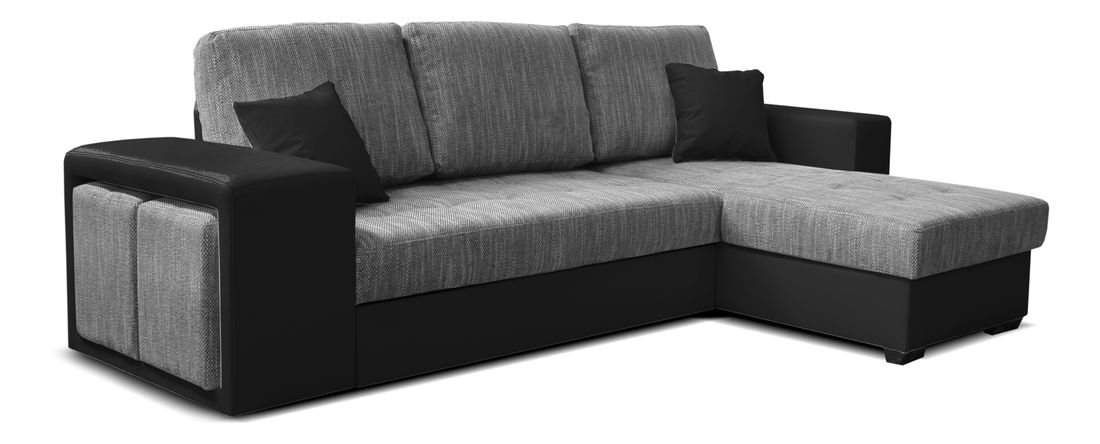 Rohová sedací souprava Thema Lux 2F+L (B01 šedá + B110 černá) (P) *výprodej