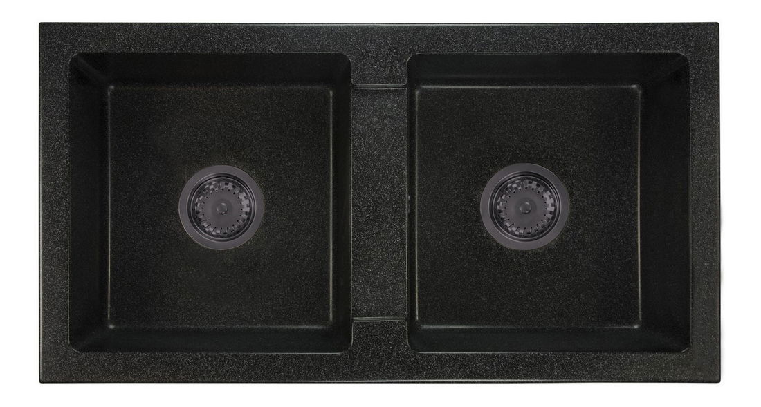 Kuchyňský dřez Byrbys (černá + textura) (bez otvoru pro baterii)