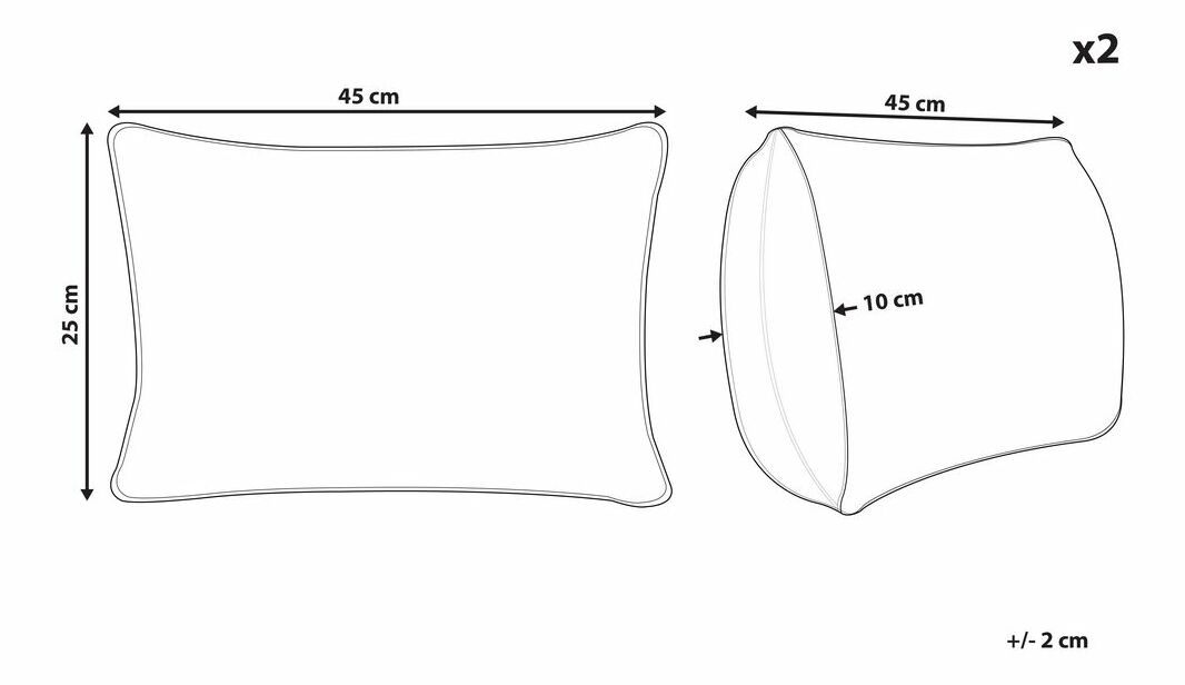 Sada 2 ozdobných polštářů 25 x 45 cm Hakko (zelená)