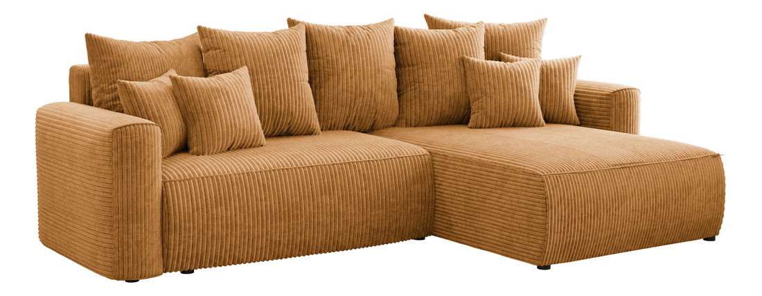 Rohová sedačka Baria (P) (hořčičná)