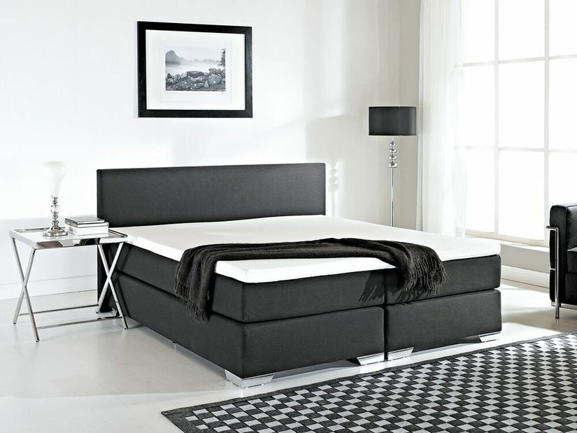 Boxspring postel 180 cm PREMIER (s matracemi) (černá)