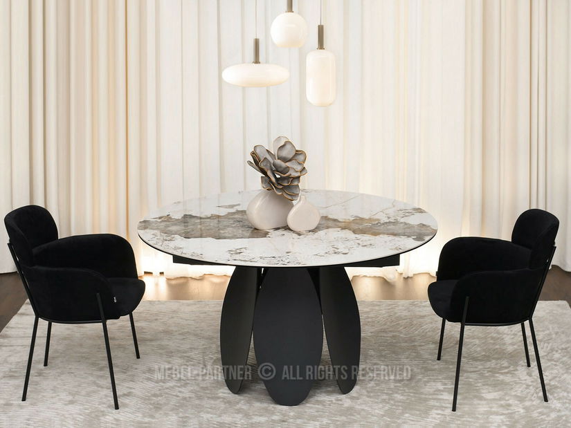 Jídelní stůl Facilidades (mramor + černá)
