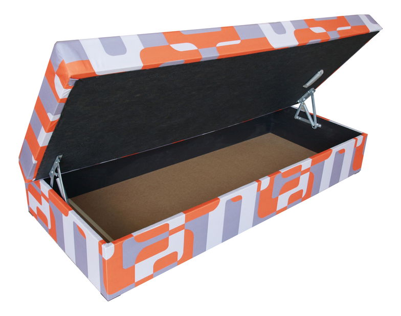 Jednolůžková postel (válenda) 80 cm Benab Solo černobílá (s matrací) *bazar