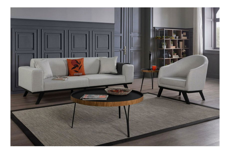 Křeslo Leanardi (světle šedá + černá)