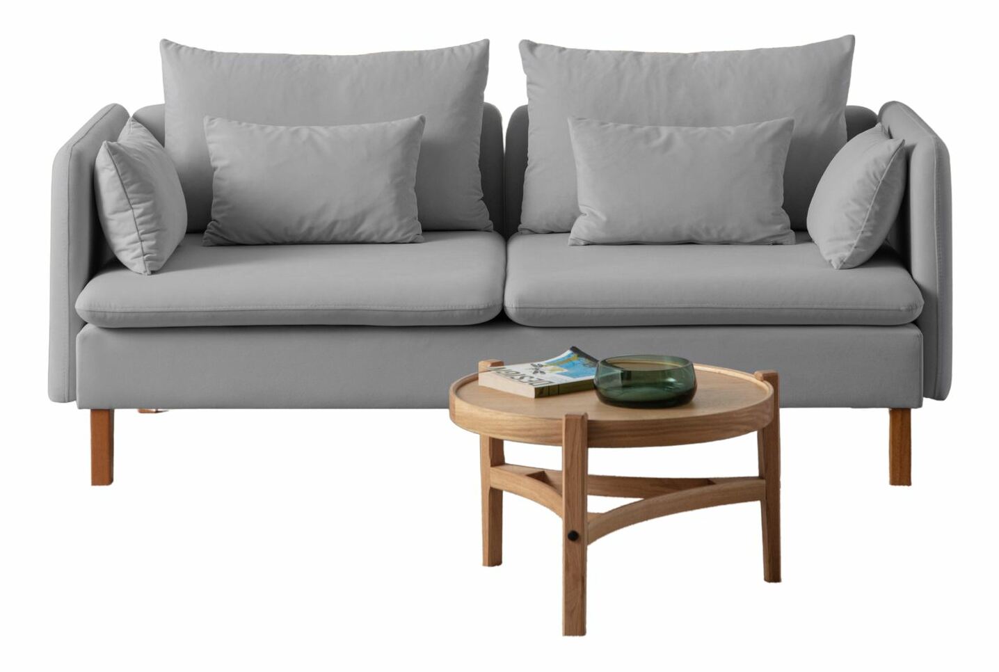 Pohovka Flexxia (šedá + ořech)