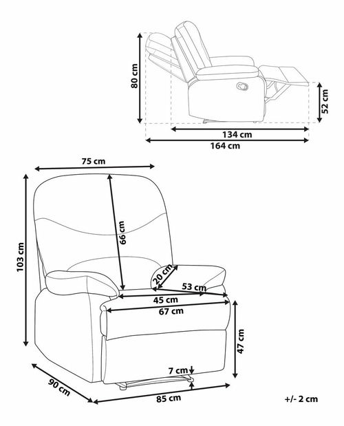 Relaxační křeslo ELSIA (šedá)