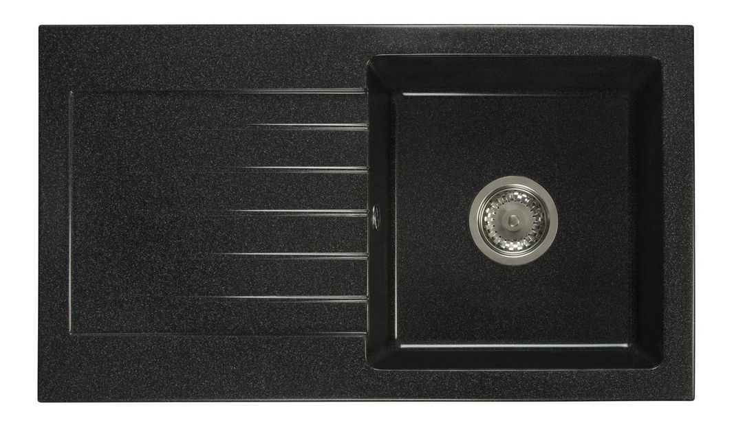 Kuchyňský dřez Lemmion (černá + textura) (s 1 otvorem pro baterii) (L)