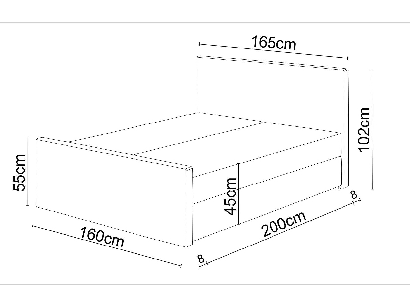 Manželská postel Boxspring 160 cm Milagros Comfort 1 (tmavě hnědá) (s matrací a úložným prostorem)