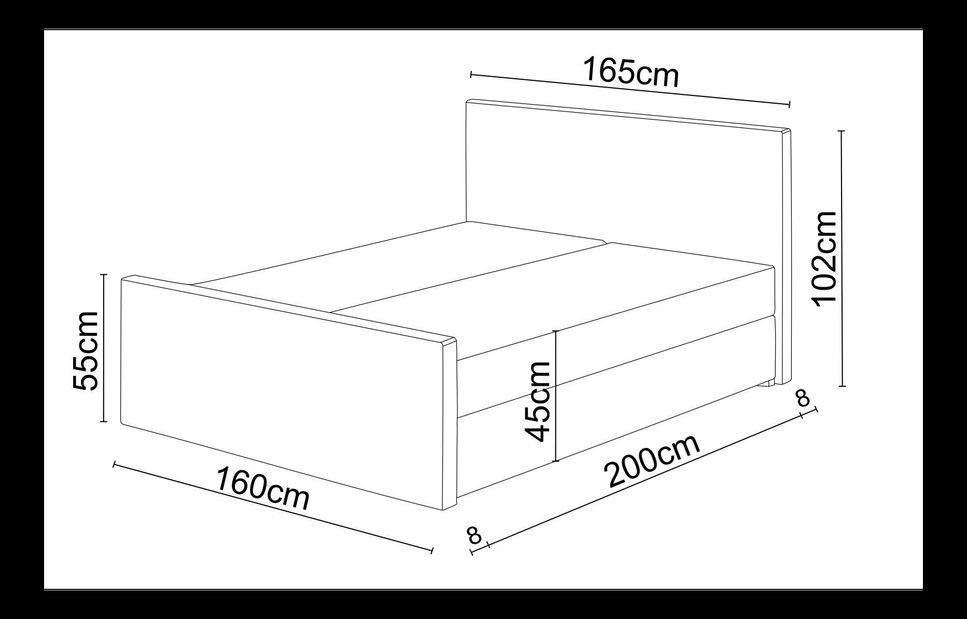 Manželská postel Boxspring 160 cm Milagros 1 (béžová) (s matrací a úložným prostorem)