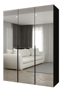 Šatní skříň 150 cm Alice 3 (černá + černá)