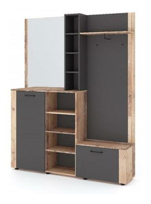 Předsíňová sestava Barra (antracit + old wood) (se zrcadlem)