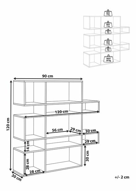 Regál Algot (světlé dřevo)